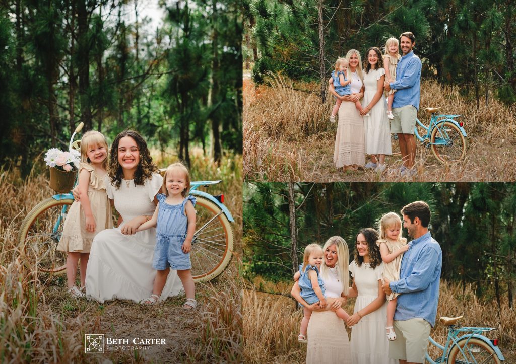 photo of family dressed for spring in a rustic setting in Bartow, FL