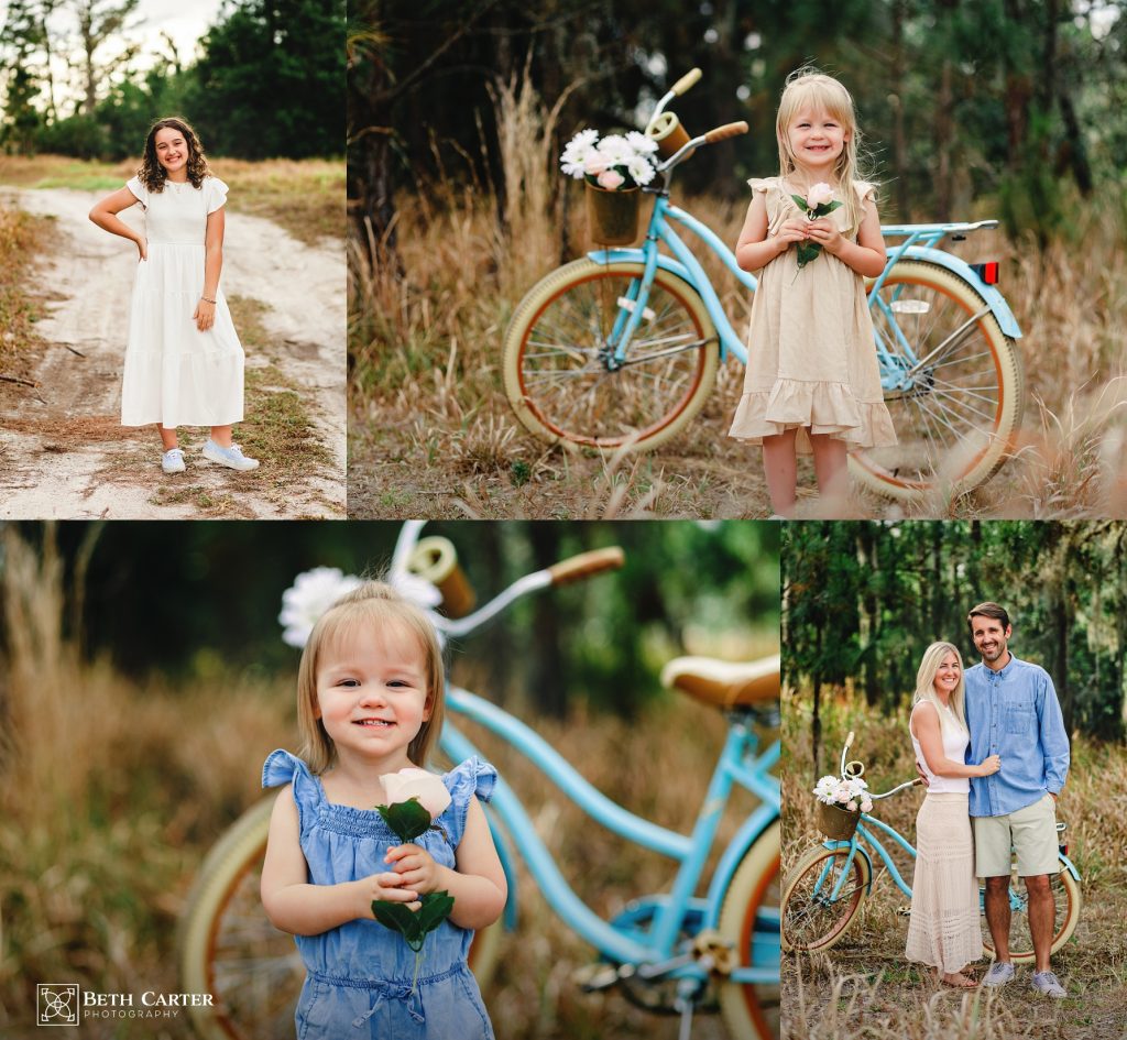 photo of family dressed for spring in a rustic setting in Bartow, FL