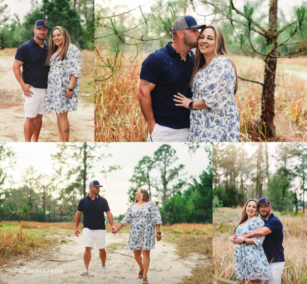 photo of family dressed for spring in a rustic setting in Bartow, FL