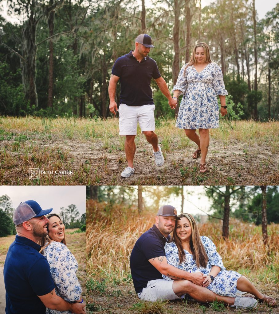 photo of family dressed for spring in a rustic setting in Bartow, FL