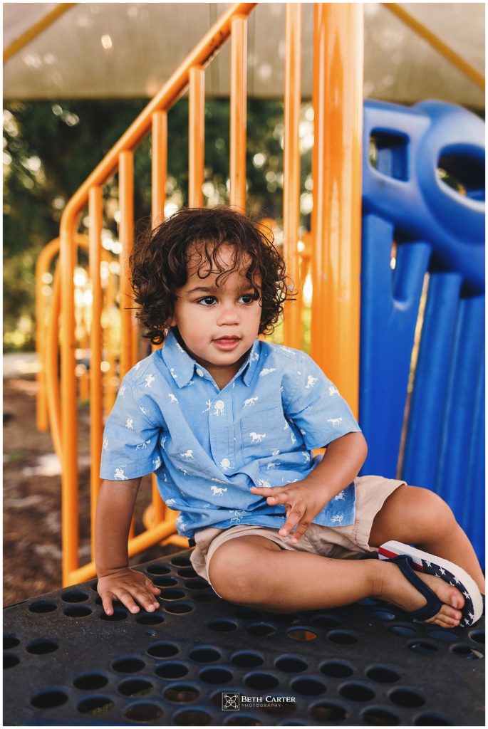 2 year old on playground 
loyce harpe park Lakeland, FL
